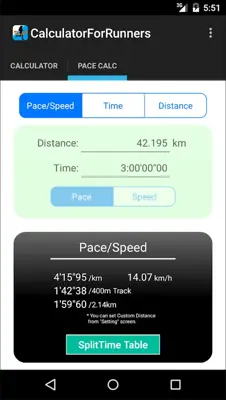 Calculator for Runners android App screenshot 2