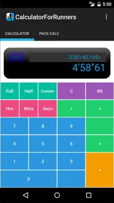 Calculator for Runners android App screenshot 3